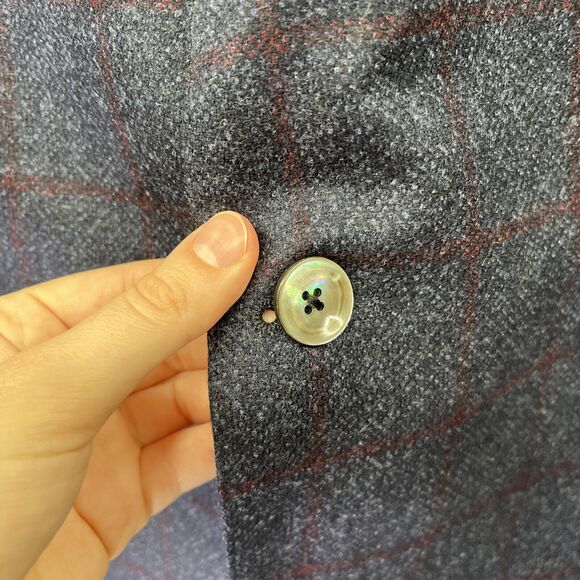 Hugo Boss Blazer Mens 46 R Super 110 Croatia 3 Button Blue Plaid Reda - Picture 6 of 16